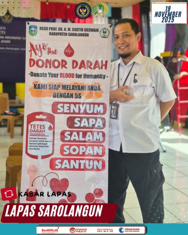 Lapas Sarolangun Gelar Cek Kesehatan Gratis dan Donor Darah di Hari Lahir Kemen Imipas
